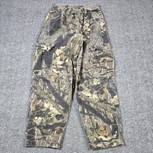 Vintage Mossy Oak Pants Mens Medium Camo Chamois Cargo Hunting Outdoor USA 26x28